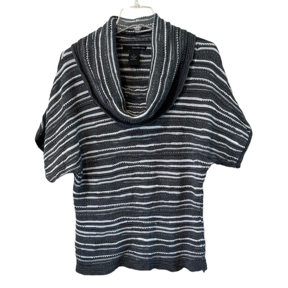 Calvin Klein Jeans cowl neck sweater wool blend size L short sleeves glitter